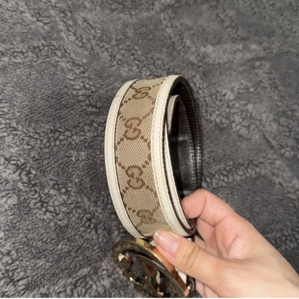 Gucci Tan and Gold Women's Belt - Picture 2 of 4